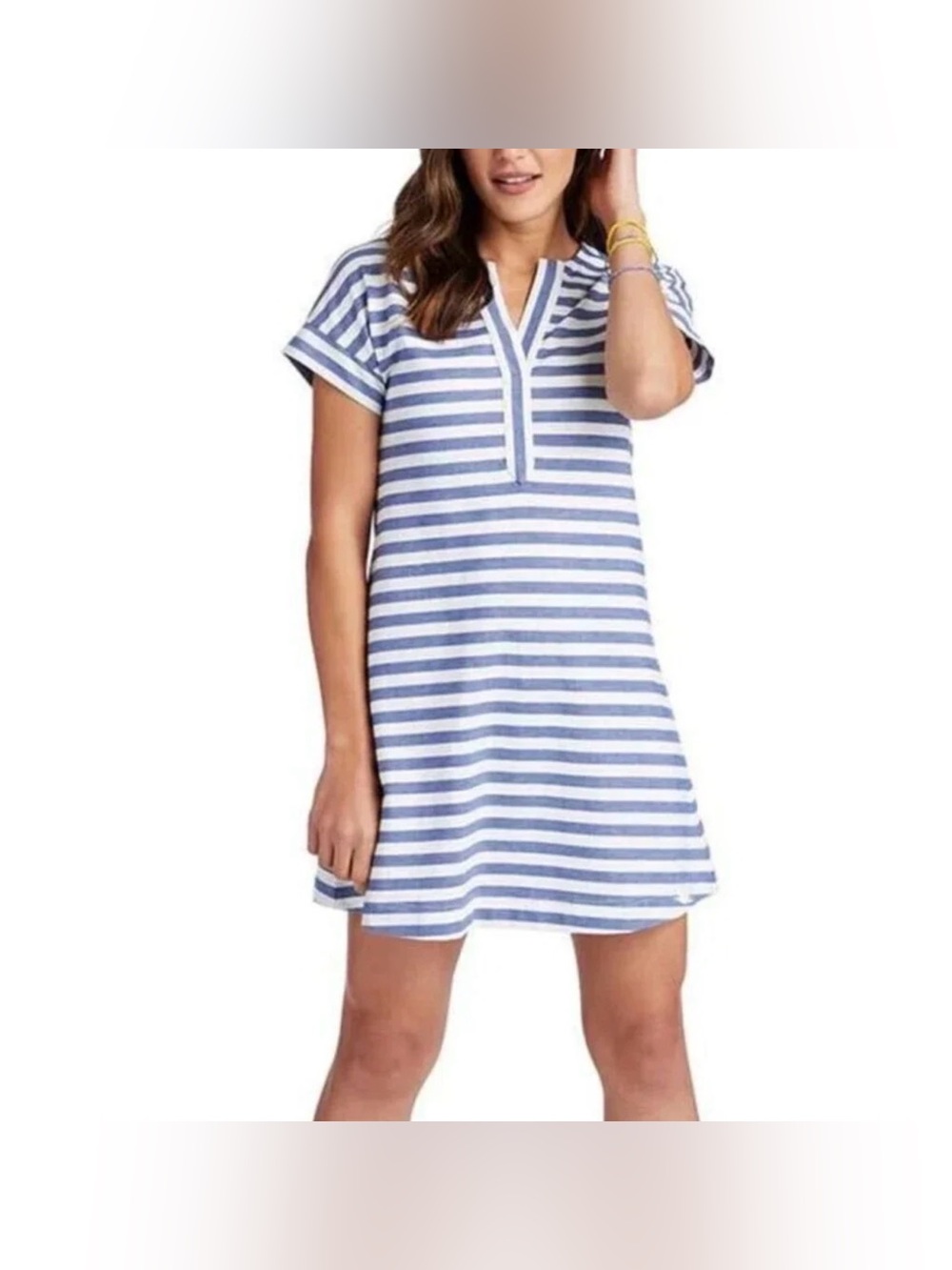 Vineyard Vines XS Swing Tunic Dress Blue White Striped.